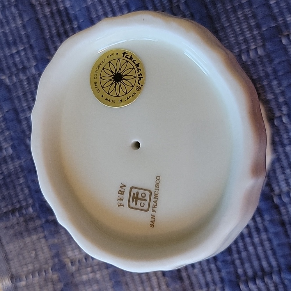 FERN 80's vintage porcelain toothbrush Holder - Picture 3 of 8